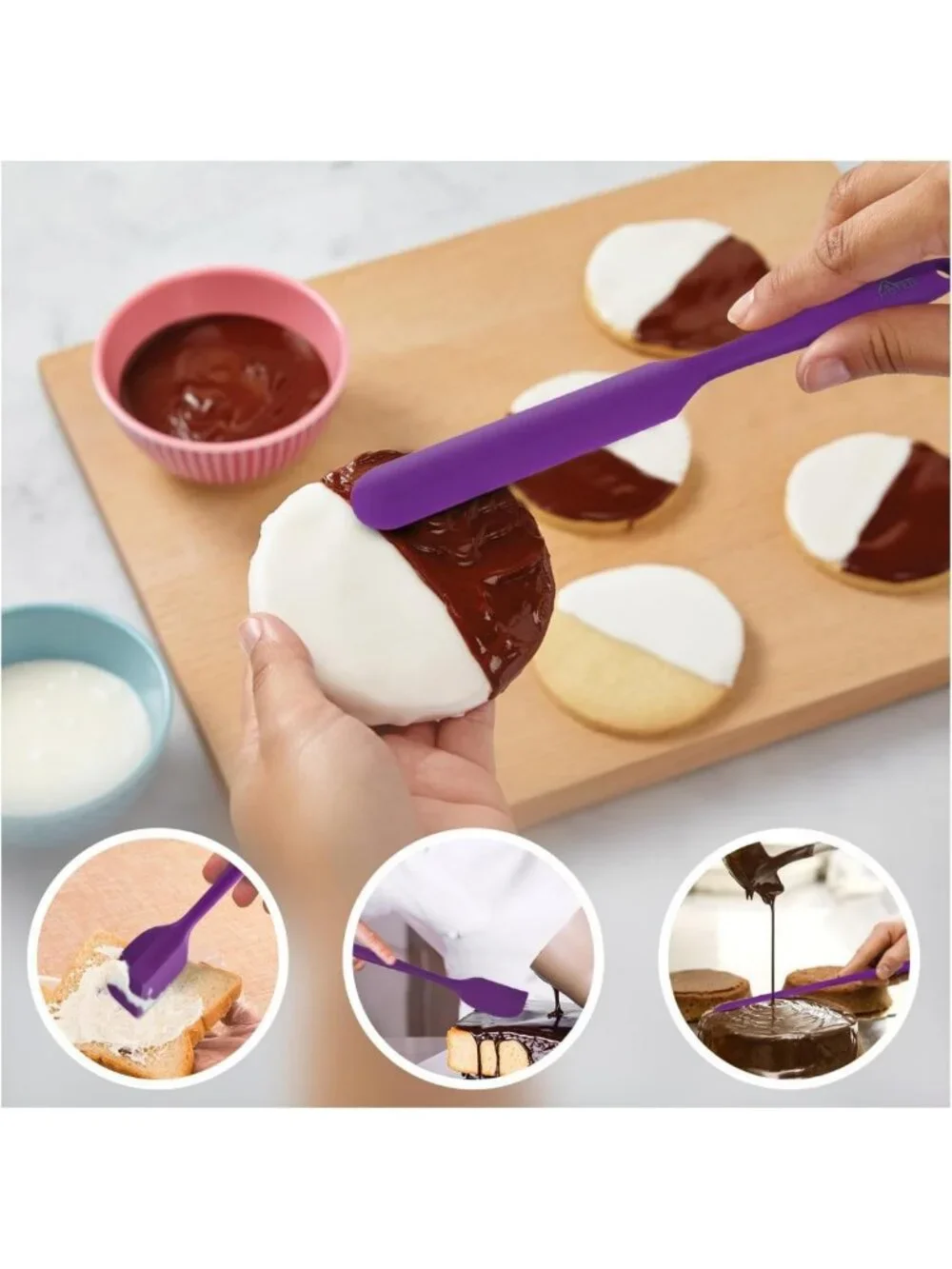Silicone Spatula Set of 6 - Heat Resistant Kitchen Utensils for Cooking & Baking